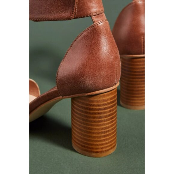 Anthropologie Jeffrey Campbell Neutral Leather Purdy Heels - Picture 4 of 11
